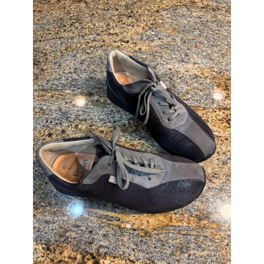 Finn Comfort Womens Grey Melk Durable Lace Up Walking Shoes Sneakers US Size 8.5